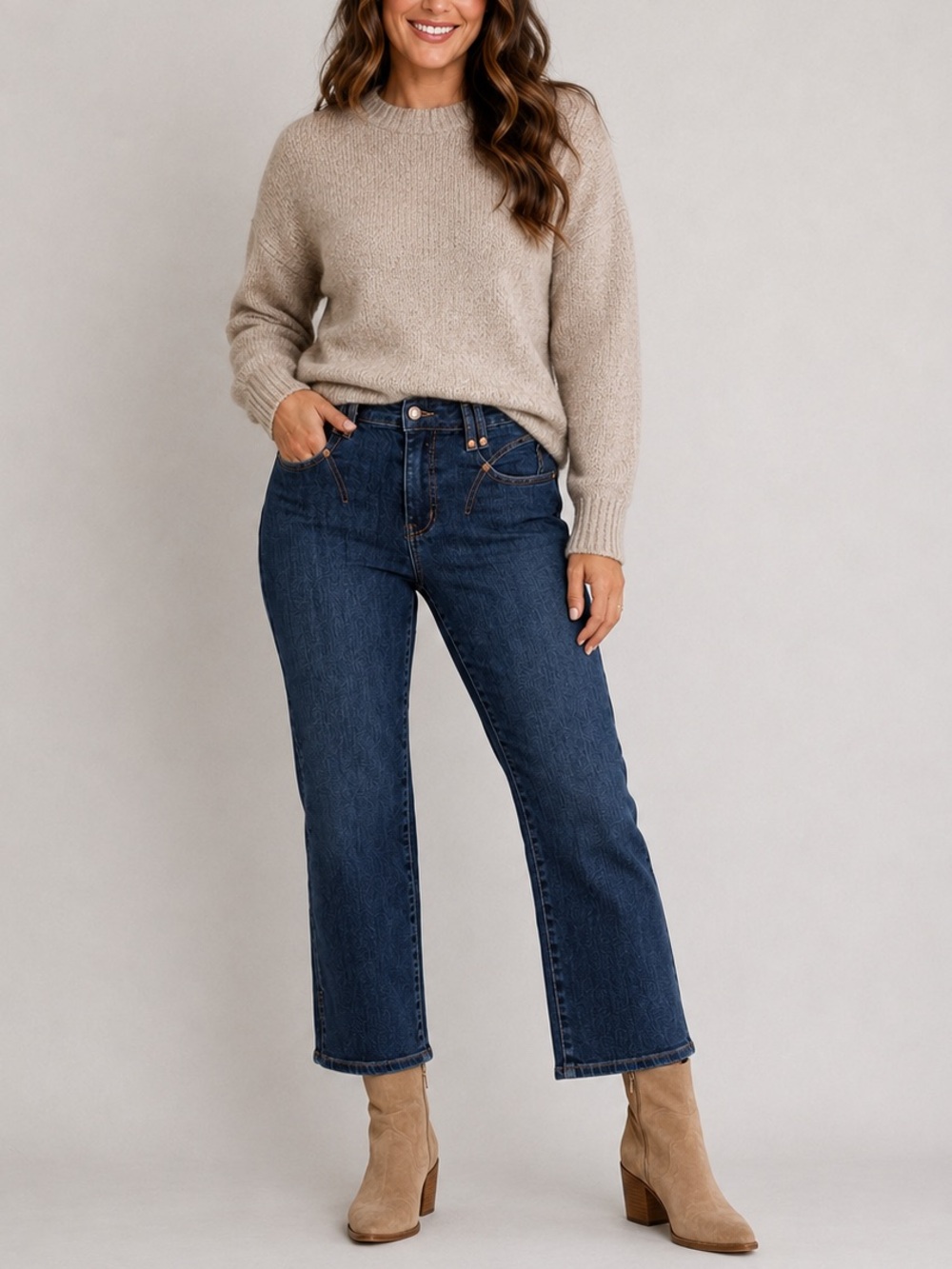 Judy Blue High Rise Straight Leg Cropped Denim Size 31 JB88127